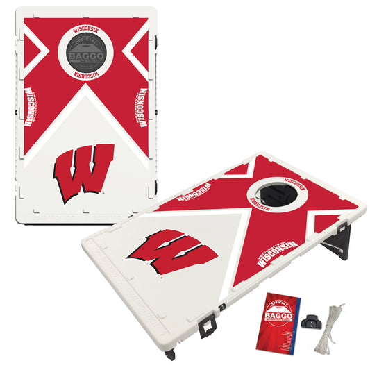Wisconsin Badgers 2' x 3' BAGGO Vintage Cornhole Board Set