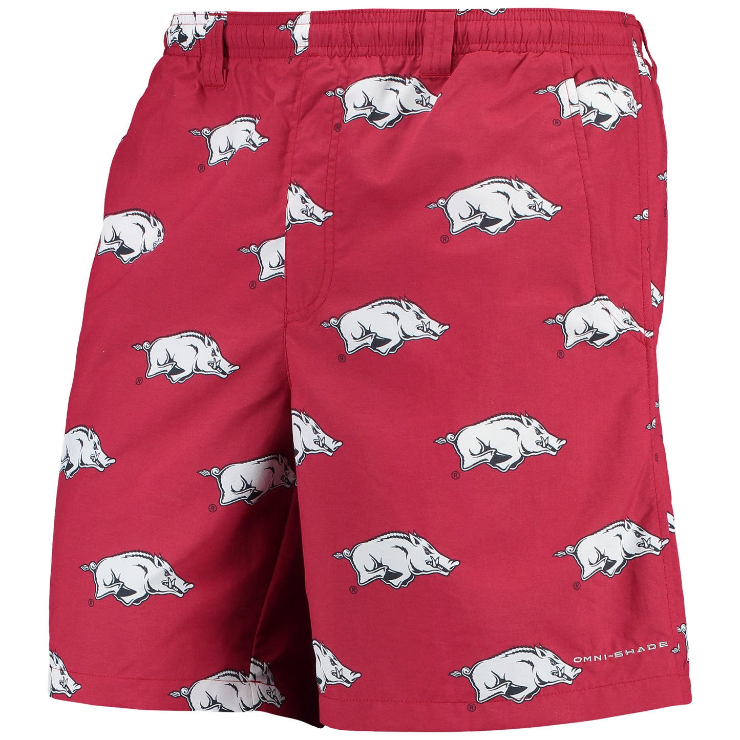 Men's Columbia PFG Cardinal Arkansas Razorbacks Backcast II 8" Omni-Shade Hybrid Shorts