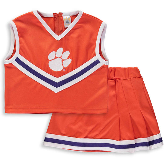 Girls Youth Orange Clemson Tigers Two-Piece Cheer Set