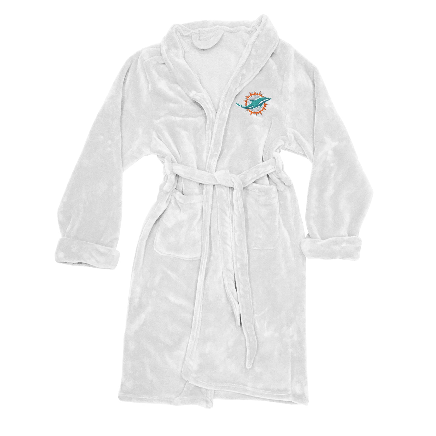 Men's The Northwest Company White Miami Dolphins Silk Touch Robe