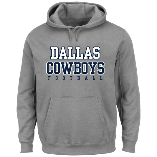 Men's Majestic Heathered Gray Dallas Cowboys Big & Tall Practice Pullover Hoodie