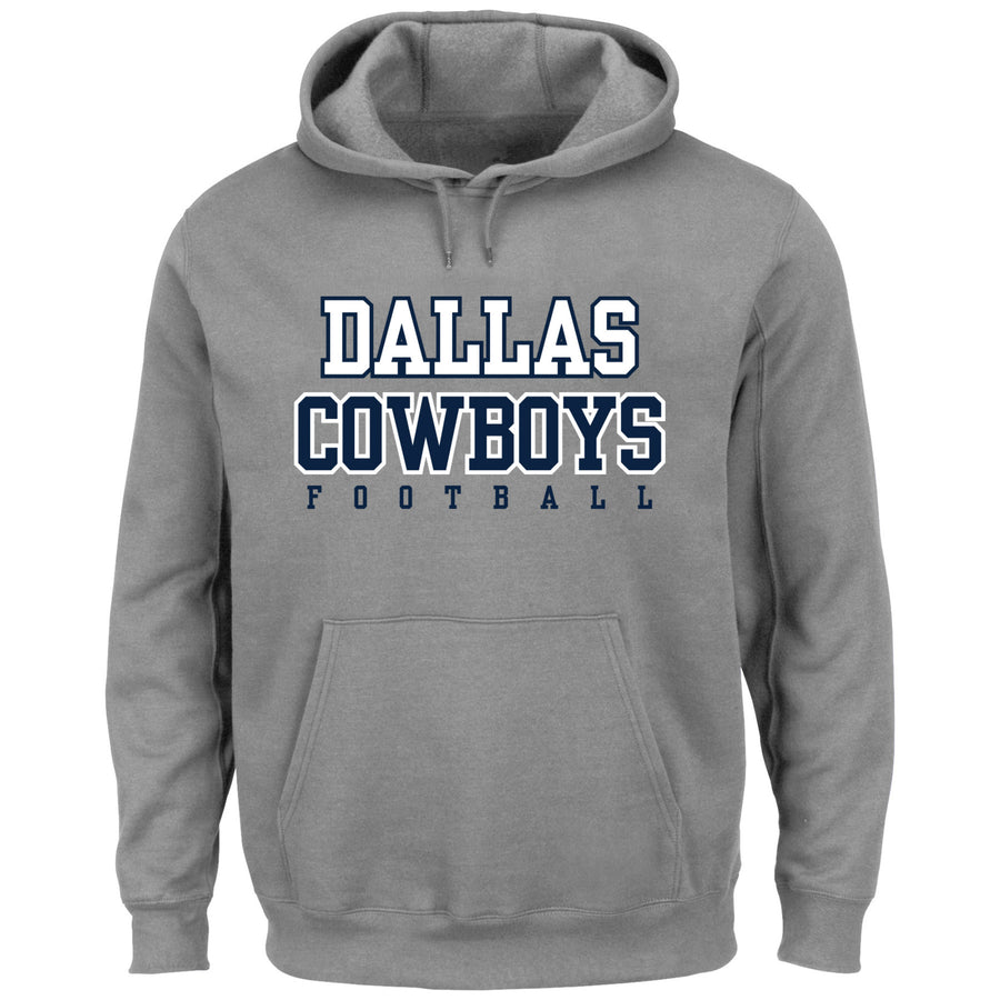 Men's Majestic Heathered Gray Dallas Cowboys Big & Tall Practice Pullover Hoodie