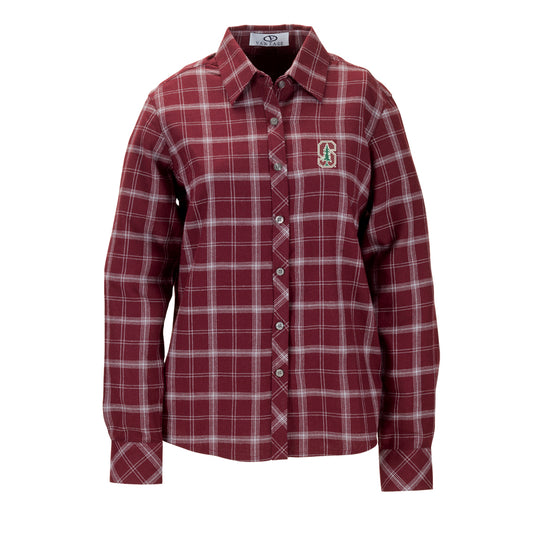 Women's Cardinal Stanford Cardinal Brewer Flannel Button-Down Long Sleeve Shirt