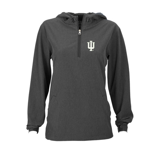 Women's Charcoal Indiana Hoosiers Pullover Stretch Anorak Jacket