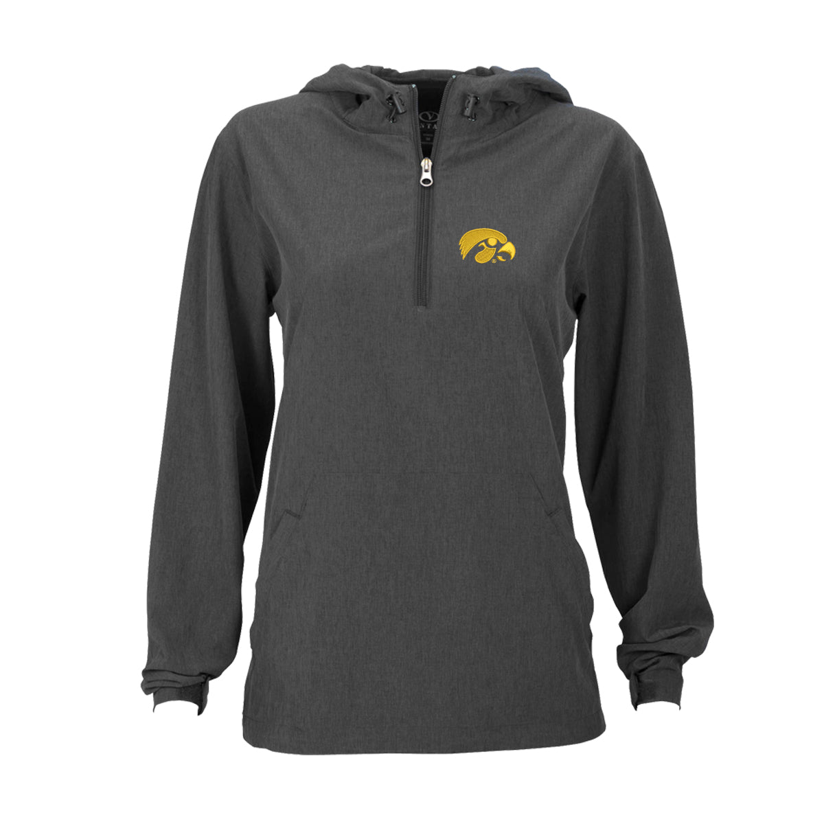 Women's Charcoal Iowa Hawkeyes Pullover Stretch Anorak Jacket