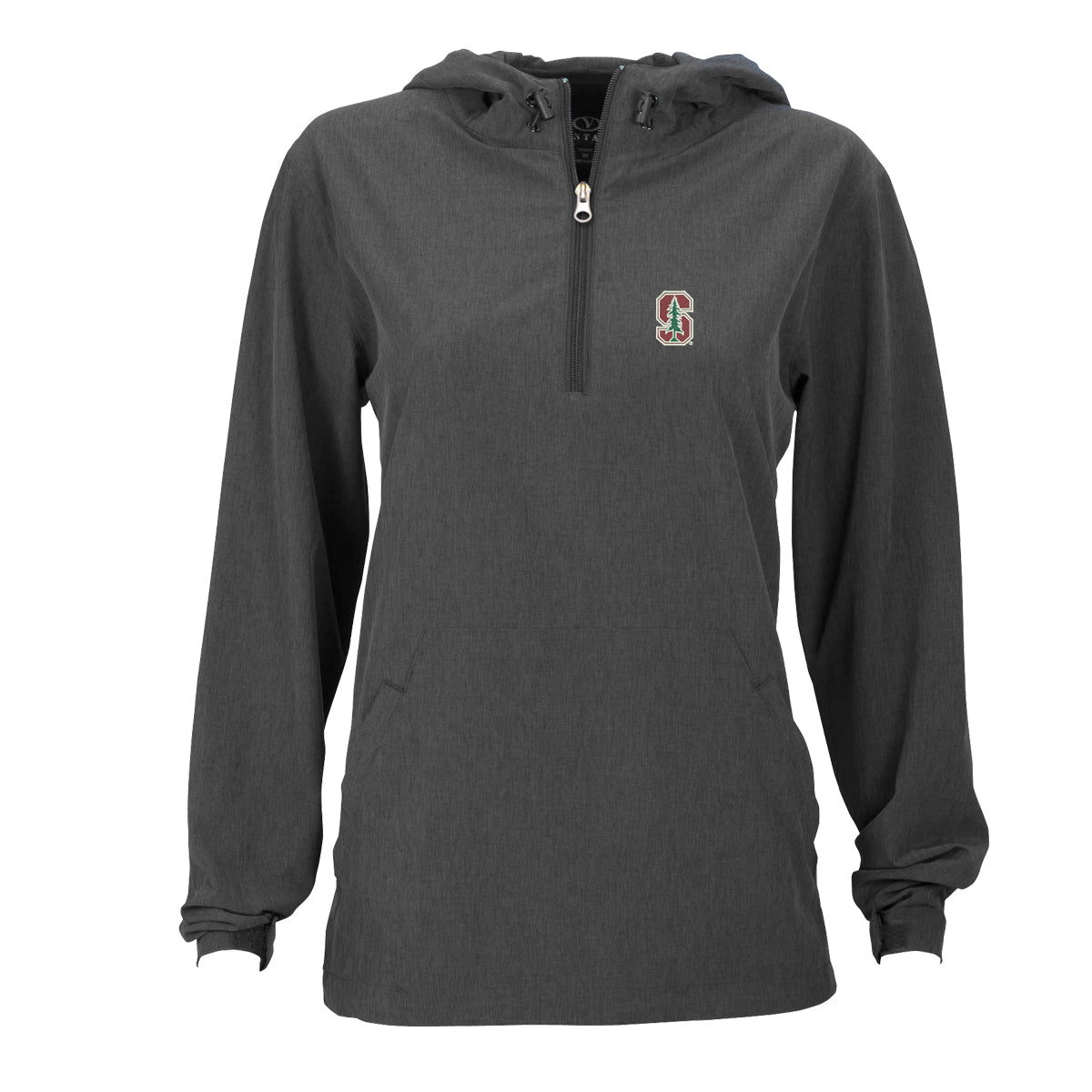 Women's Charcoal Stanford Cardinal Pullover Stretch Anorak Jacket