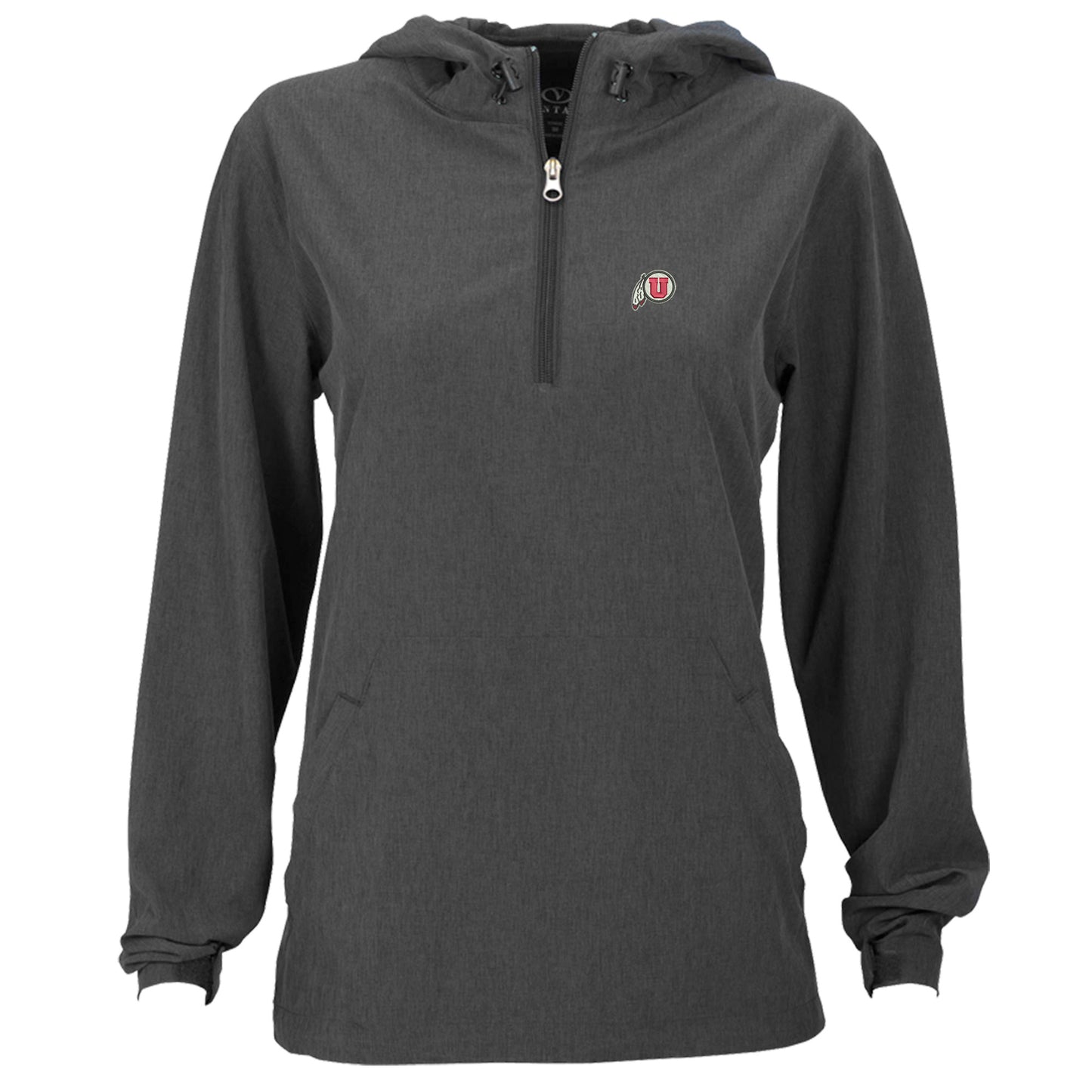 Women's Charcoal Utah Utes Pullover Stretch Anorak Jacket