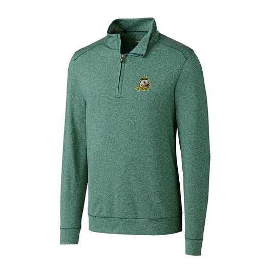Men's Cutter & Buck Heather Green Oregon Ducks Big & Tall Shoreline Half-Zip Jacket