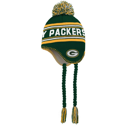 Preschool Green/Gold Green Bay Packers Jacquard Tassel Knit Hat with Pom