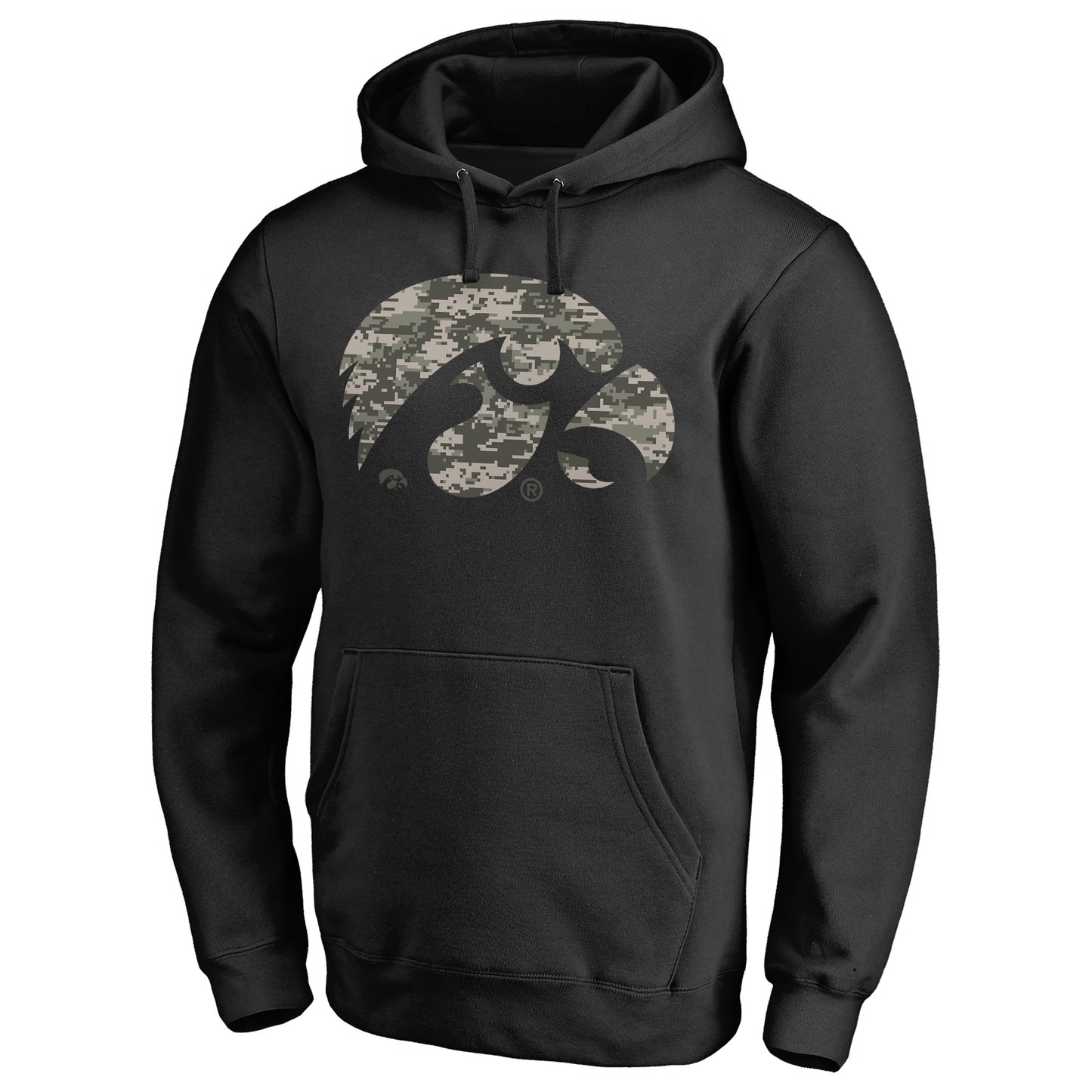 Men's Black Iowa Hawkeyes Camo Cloak Pullover Hoodie