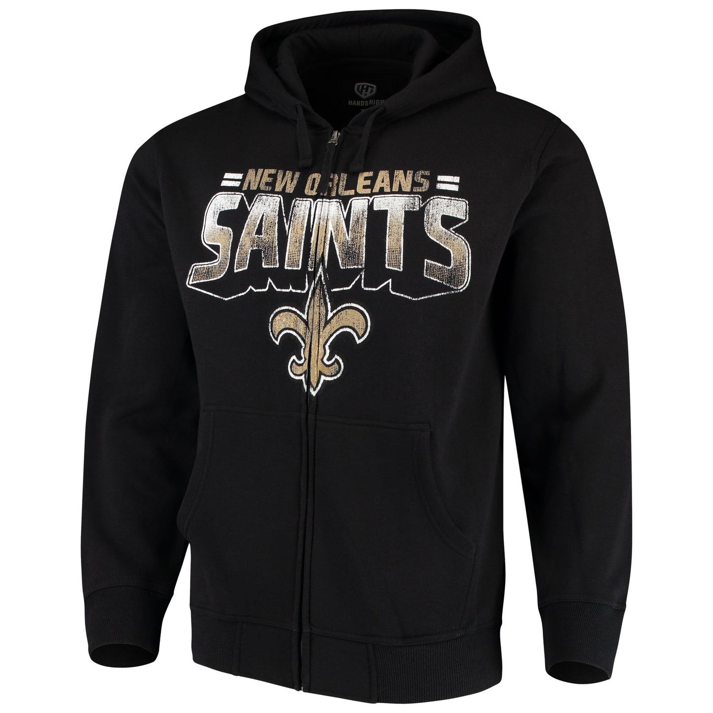 Men's G-III Sports by Carl Banks Black New Orleans Saints Perfect Season Full-Zip Hoodie