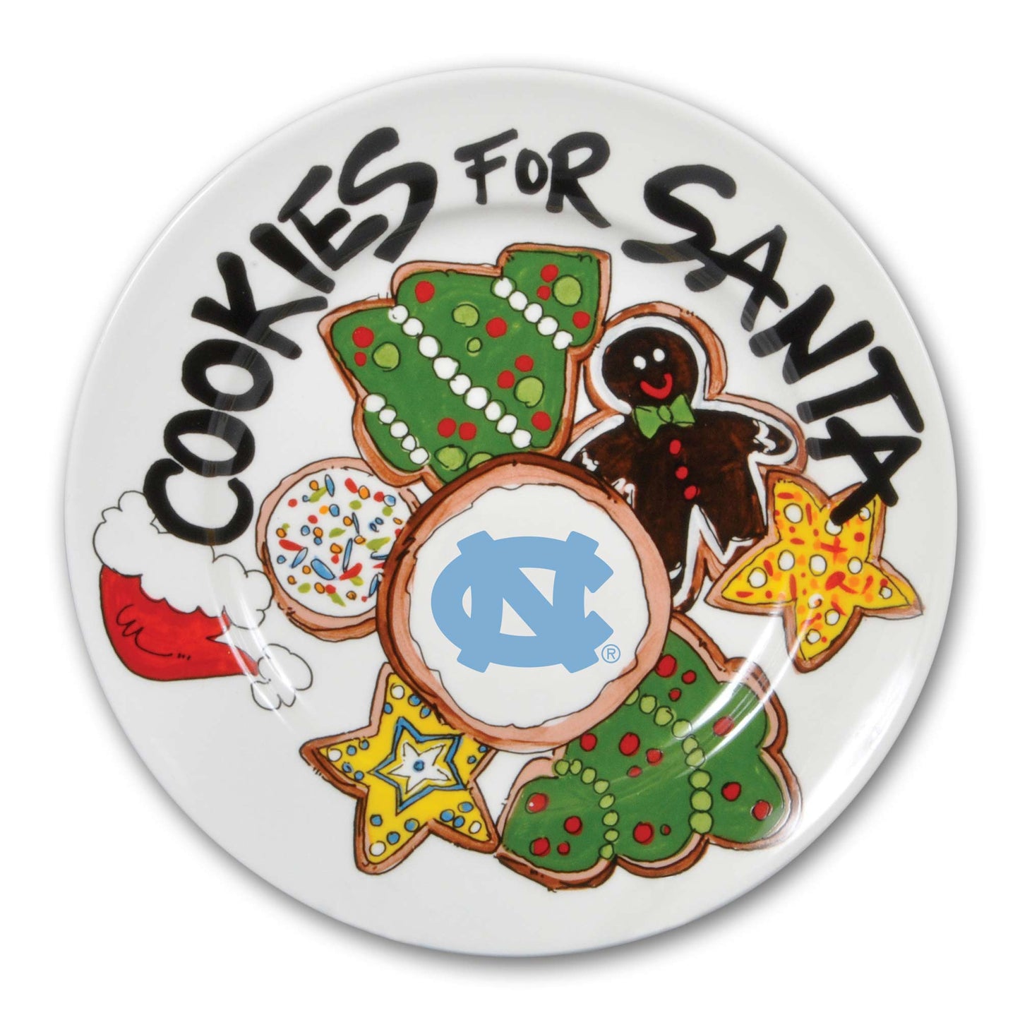 North Carolina Tar Heels Cookies For Santa Plate