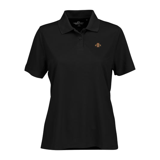 Women's Black Iowa State Cyclones Vansport Omega Plus Size Tech Polo