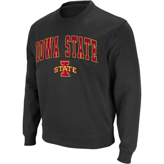 Men's Colosseum Charcoal Iowa State Cyclones Arch & Logo Crew Neck Sweatshirt