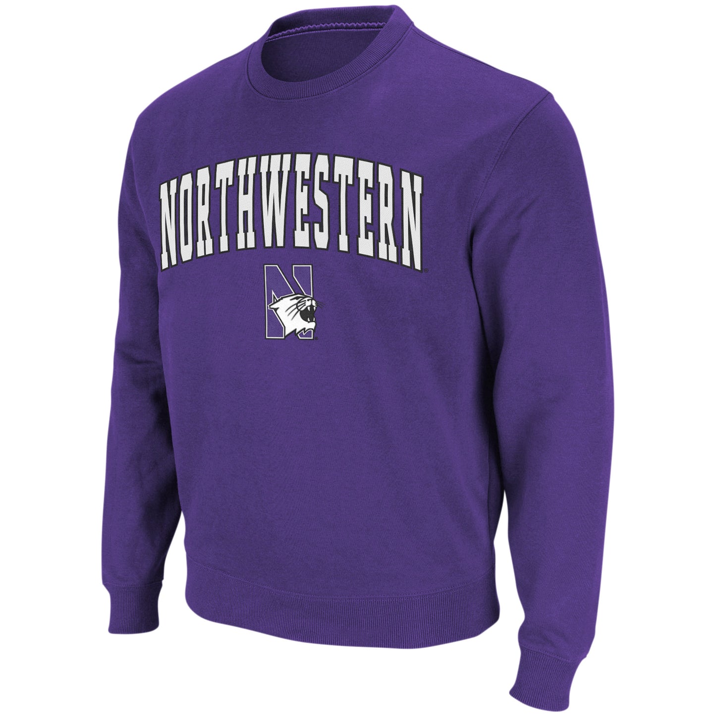 Men's Colosseum Purple Northwestern Wildcats Arch & Logo Crew Neck Sweatshirt