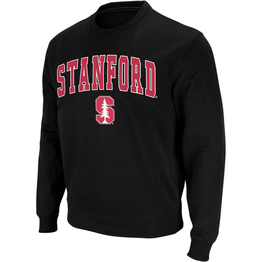 Men's Colosseum Black Stanford Cardinal Arch & Logo Crew Neck Sweatshirt