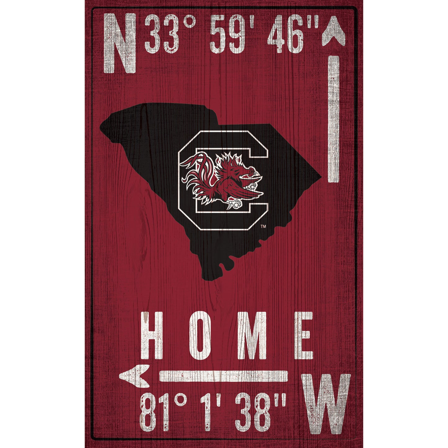 South Carolina Gamecocks 11" x 19" Coordinate Sign