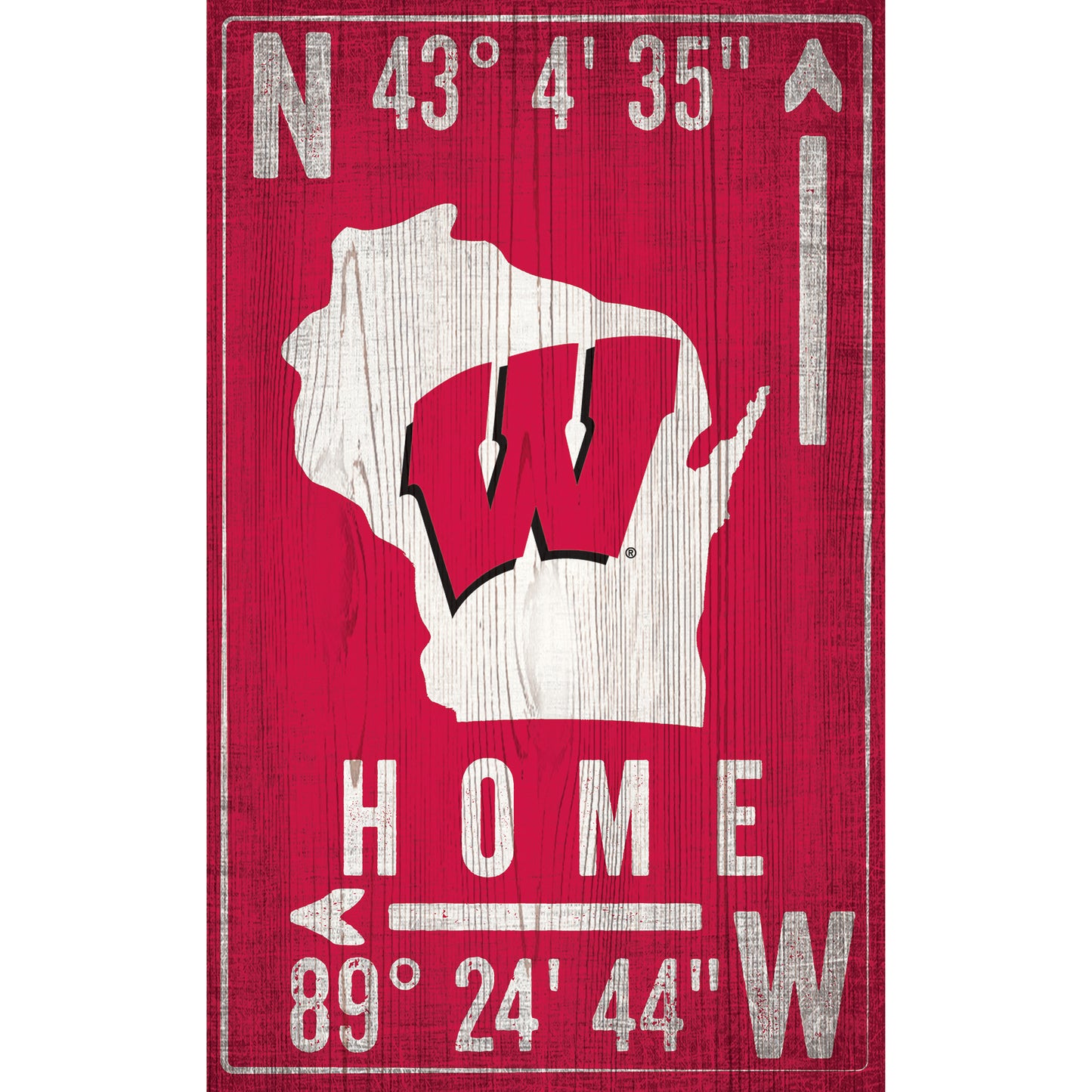 Wisconsin Badgers 11" x 19" Coordinate Sign