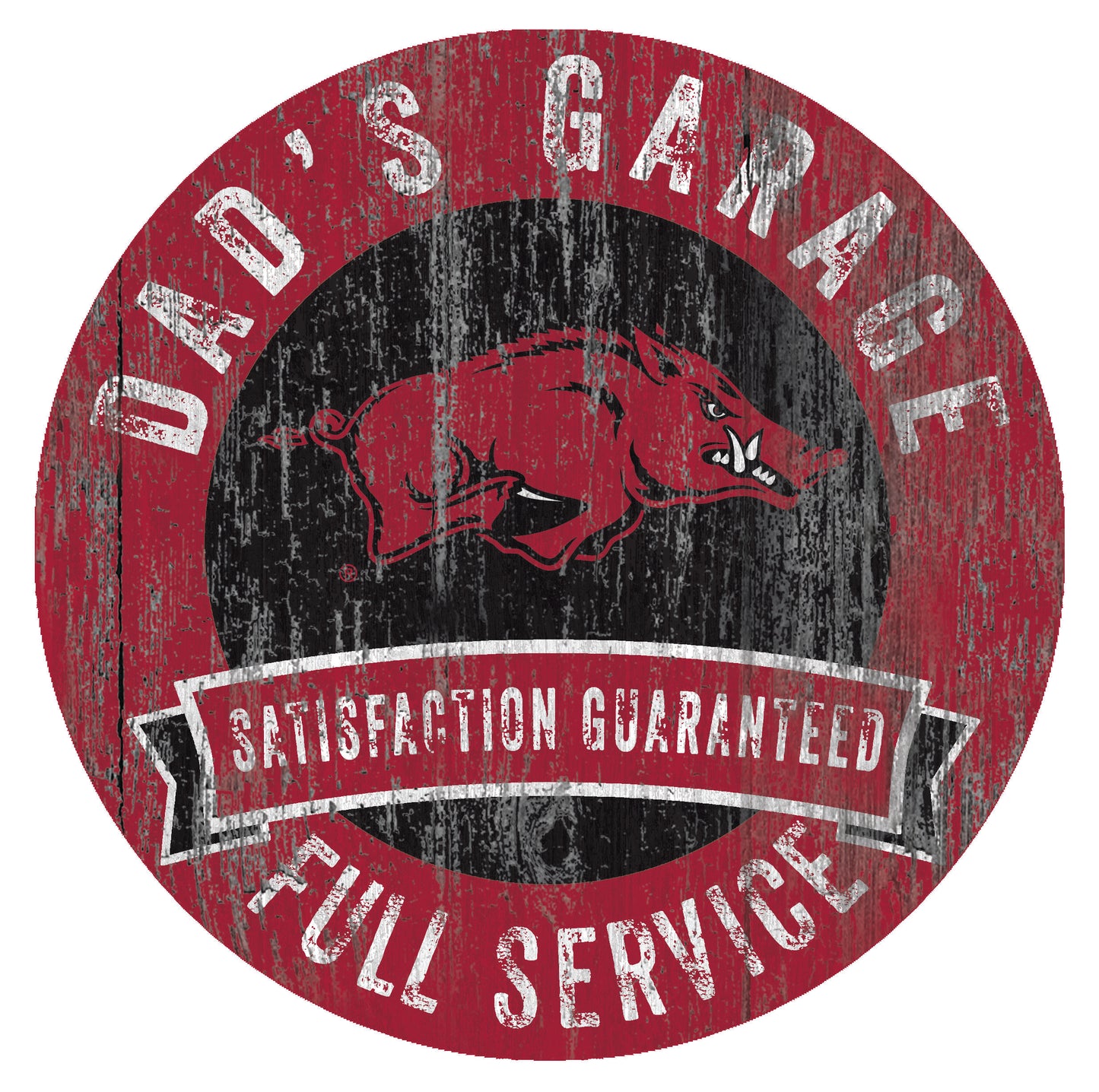 Arkansas Razorbacks 12" x 12" Dad's Garage Sign