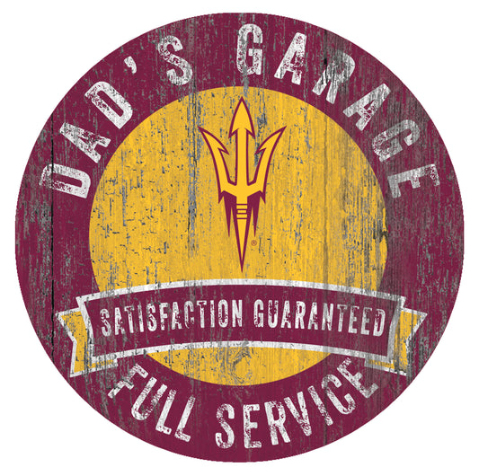 Arizona State Sun Devils 12" x 12" Dad's Garage Sign