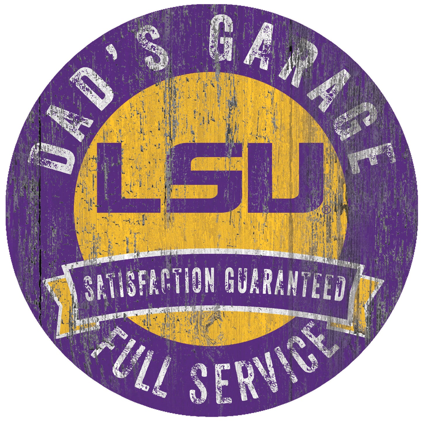 LSU Tigers 12" x 12" Dad's Garage Sign