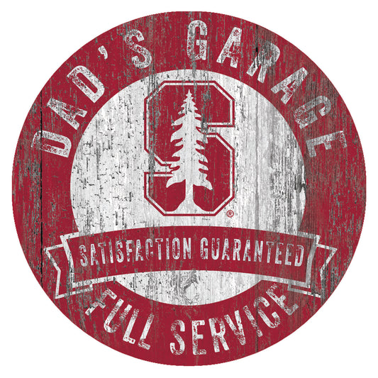 Stanford Cardinal 12" x 12" Dad's Garage Sign