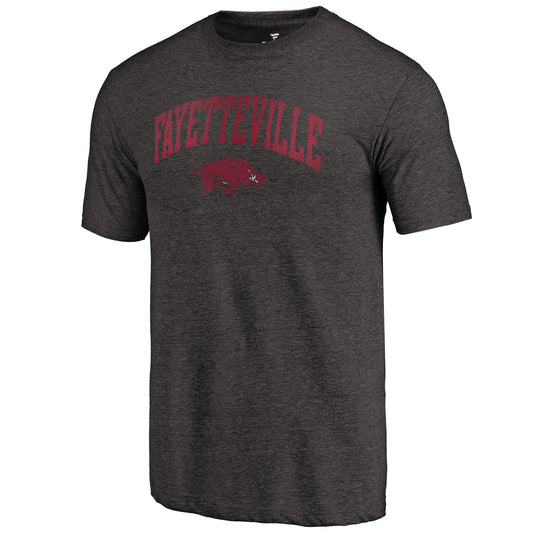 Men's Black Arkansas Razorbacks Arched City Tri-Blend T-Shirt