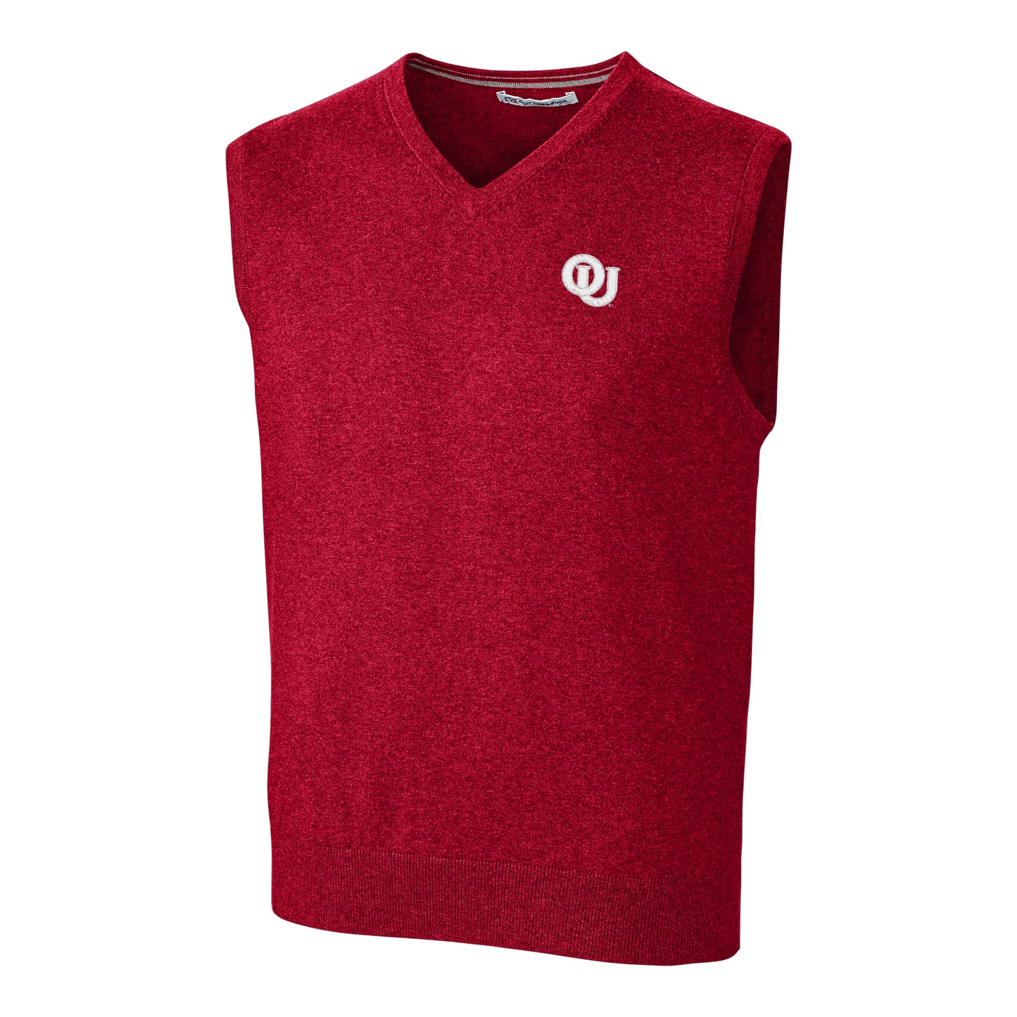 Men's Cutter & Buck Crimson Oklahoma Sooners Lakemont Vault Logo Vest