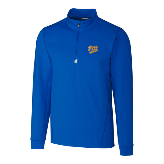 Men's Cutter & Buck Royal Pitt Panthers Traverse Vault Logo Half-Zip Jacket