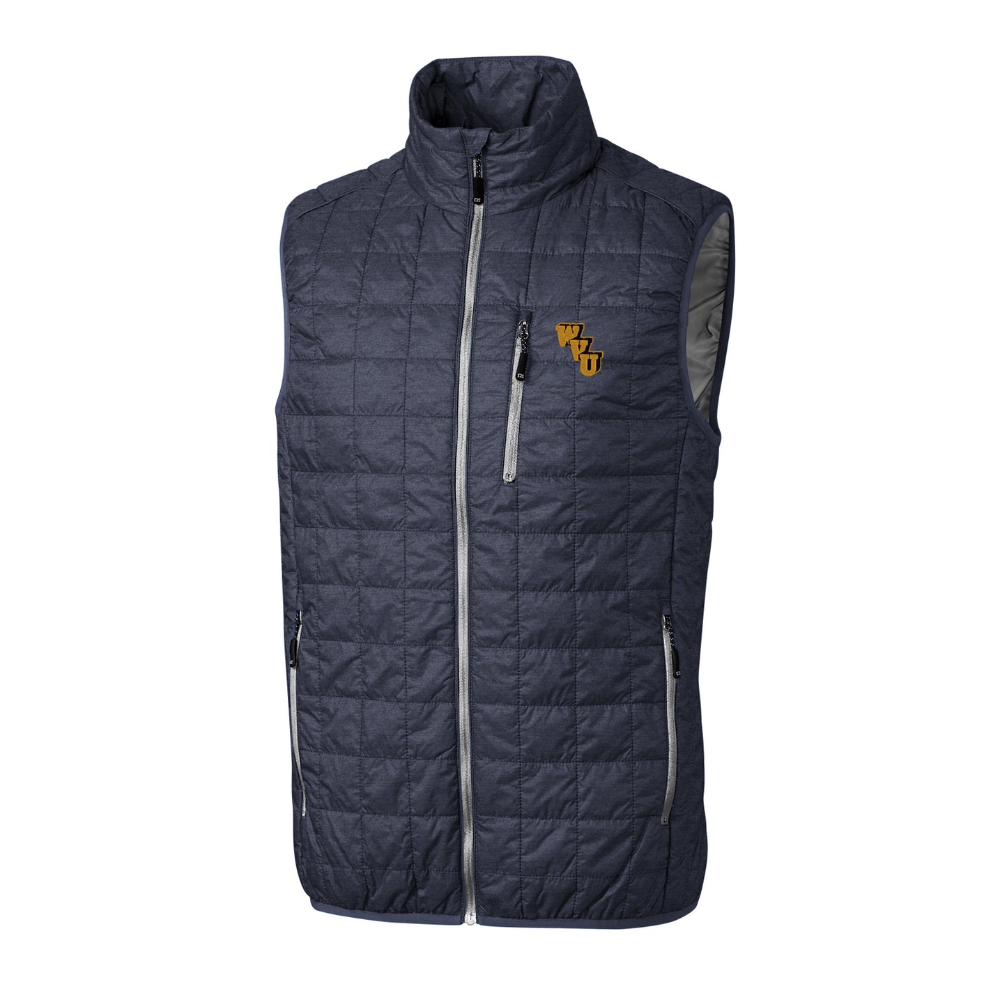 Men's Cutter & Buck Anthracite West Virginia Mountaineers Rainier Vault Logo Vest