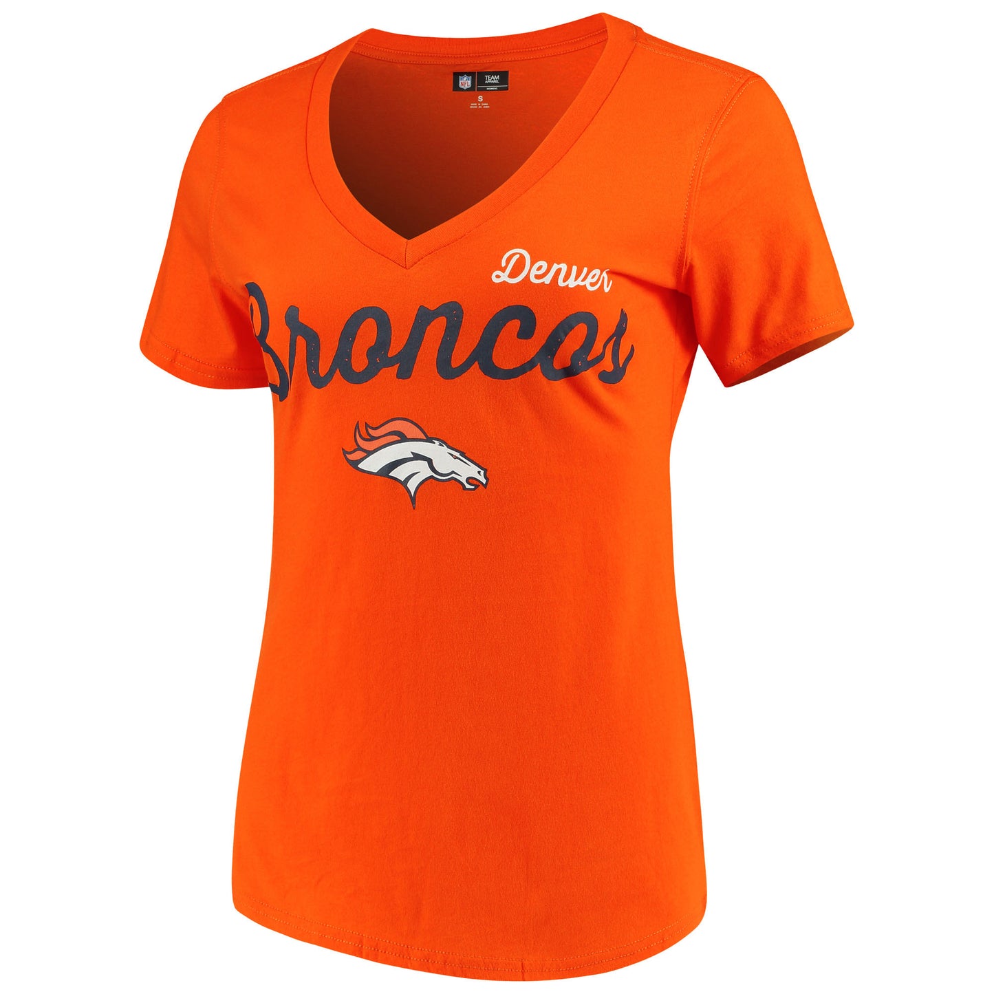 Women's G-III 4Her by Carl Banks Orange Denver Broncos Post Season V-Neck T-Shirt