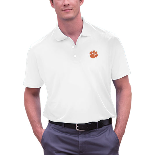 Men's White Clemson Tigers Big & Tall Vansport Omega Tech Polo