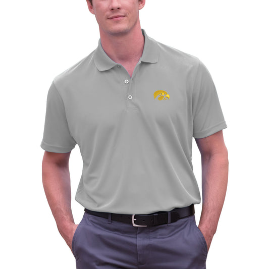 Men's Gray Iowa Hawkeyes Big & Tall Vansport Omega Tech Polo