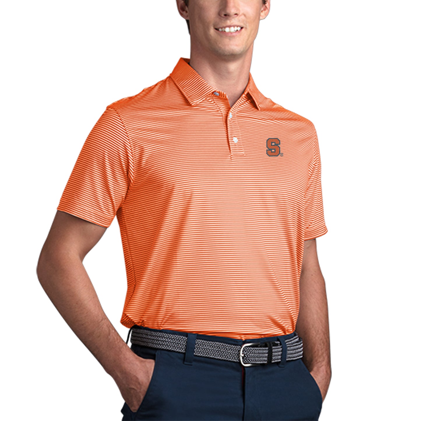 Men's Orange Syracuse Orange Pro Tonal Micro-Stripe Polo