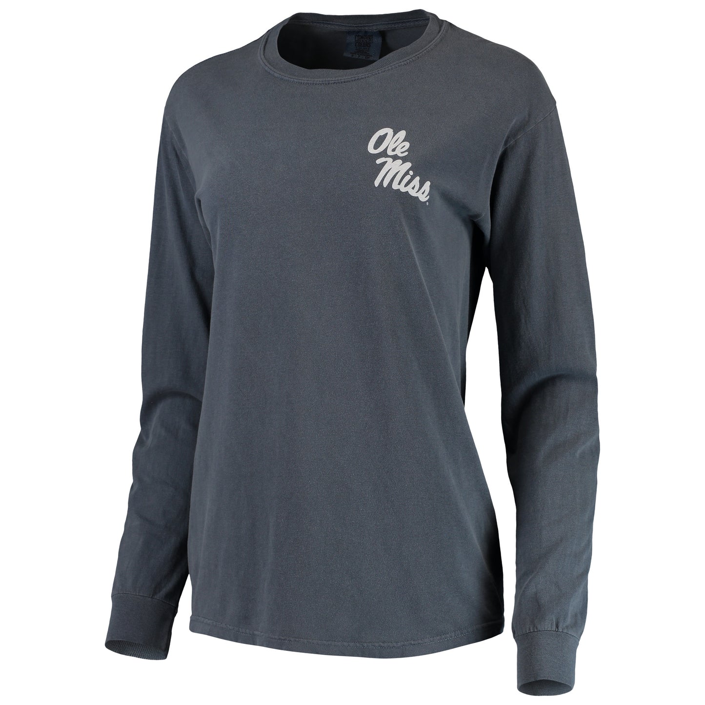 Women's Navy Ole Miss Rebels Comfort Colors Campus Skyline Long Sleeve Oversized T-Shirt