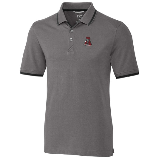 Men's Cutter & Buck Gray Alabama Crimson Tide Big & Tall College Vault Advantage Tipped DryTec Tri-Blend Polo