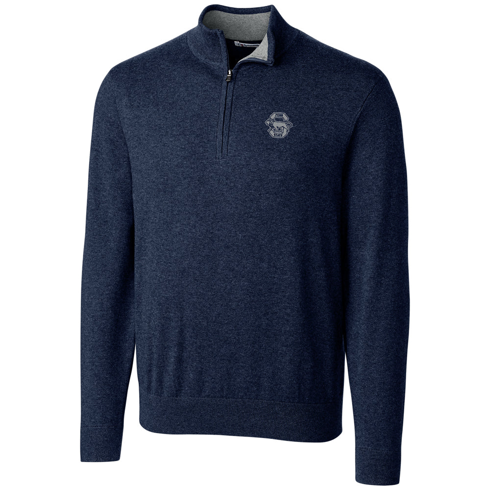 Men's Cutter & Buck Navy Penn State Nittany Lions Big & Tall College Vault Lakemont Tri-Blend Half-Zip Pullover Jacket