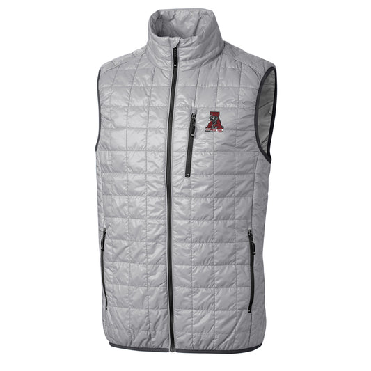 Men's Cutter & Buck Gray Alabama Crimson Tide Big & Tall College Vault Rainier Full-Zip Vest