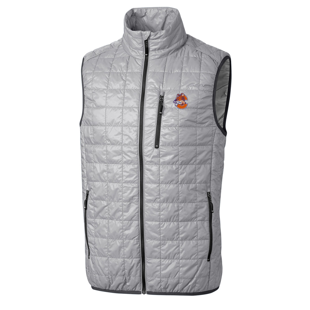 Men's Cutter & Buck Gray Clemson Tigers Big & Tall College Vault Rainier Full-Zip Vest