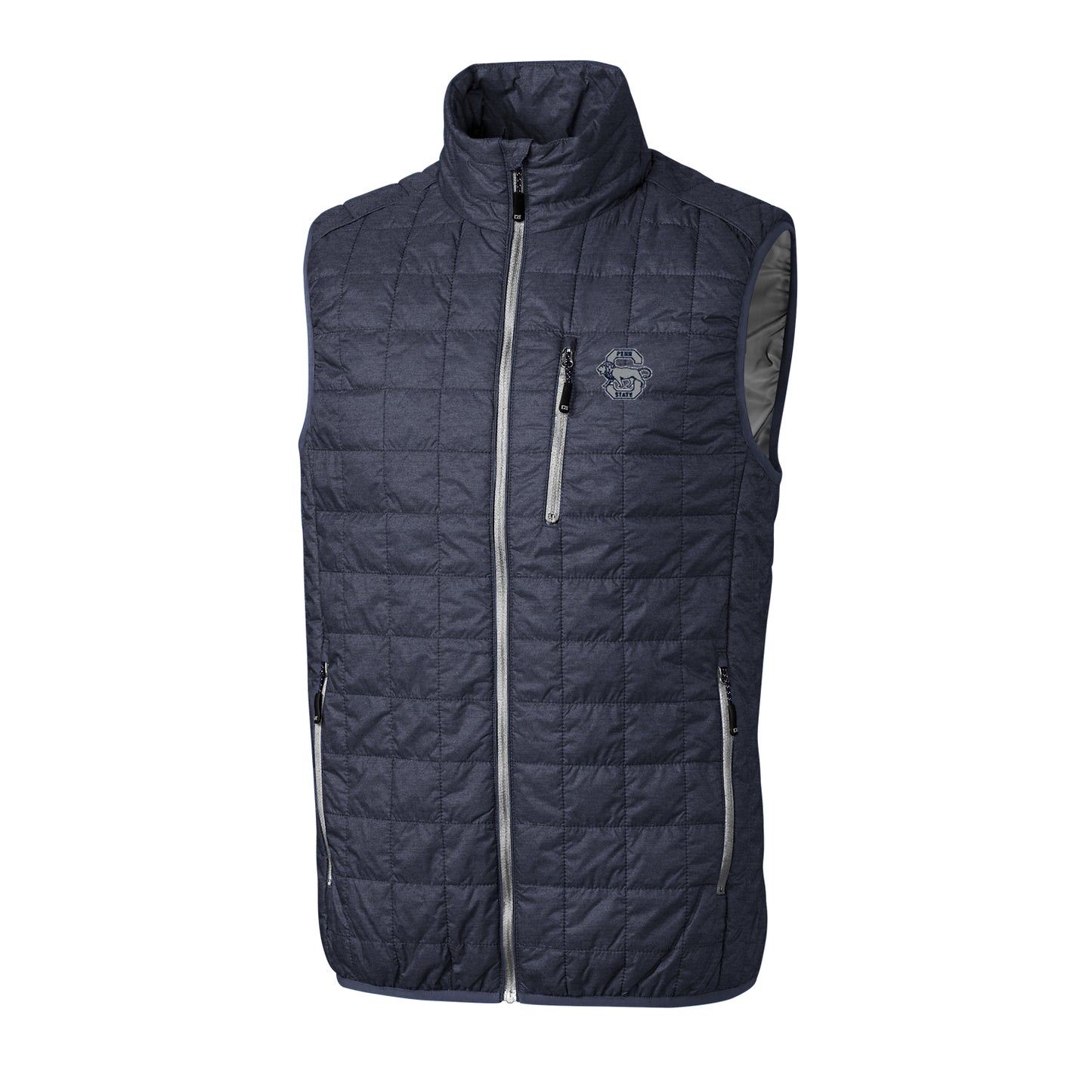 Men's Cutter & Buck Anthracite Penn State Nittany Lions Big & Tall College Vault Rainier Full-Zip Vest