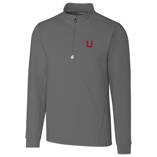 Men's Cutter & Buck Gray Utah Utes Big & Tall College Vault Traverse Quarter-Zip Pullover Jacket