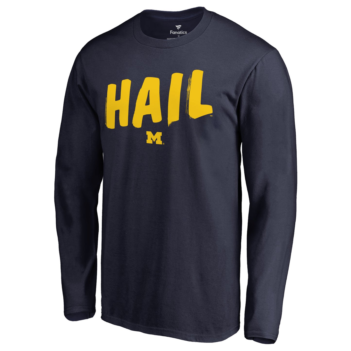 Men's Navy Michigan Wolverines Hometown Collection Hail Long Sleeve T-Shirt