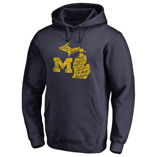 Men's Navy Michigan Wolverines Team Hometown Collection Pullover Hoodie