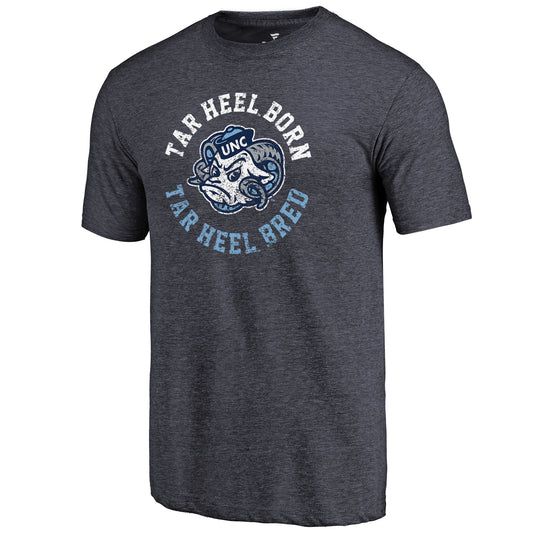 Men's Heathered Navy North Carolina Tar Heels Hometown Collection Tri-Blend T-Shirt