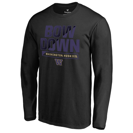 Men's Black Washington Huskies Hometown Collection Bow Down Long Sleeve T-Shirt