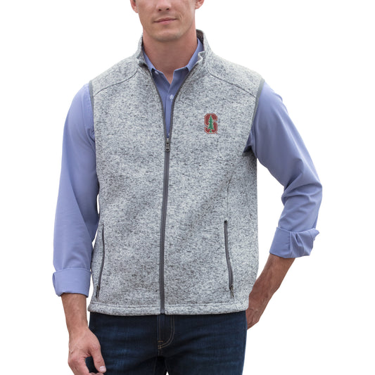 Men's Gray Stanford Cardinal Summit Full-Zip Sweater Vest