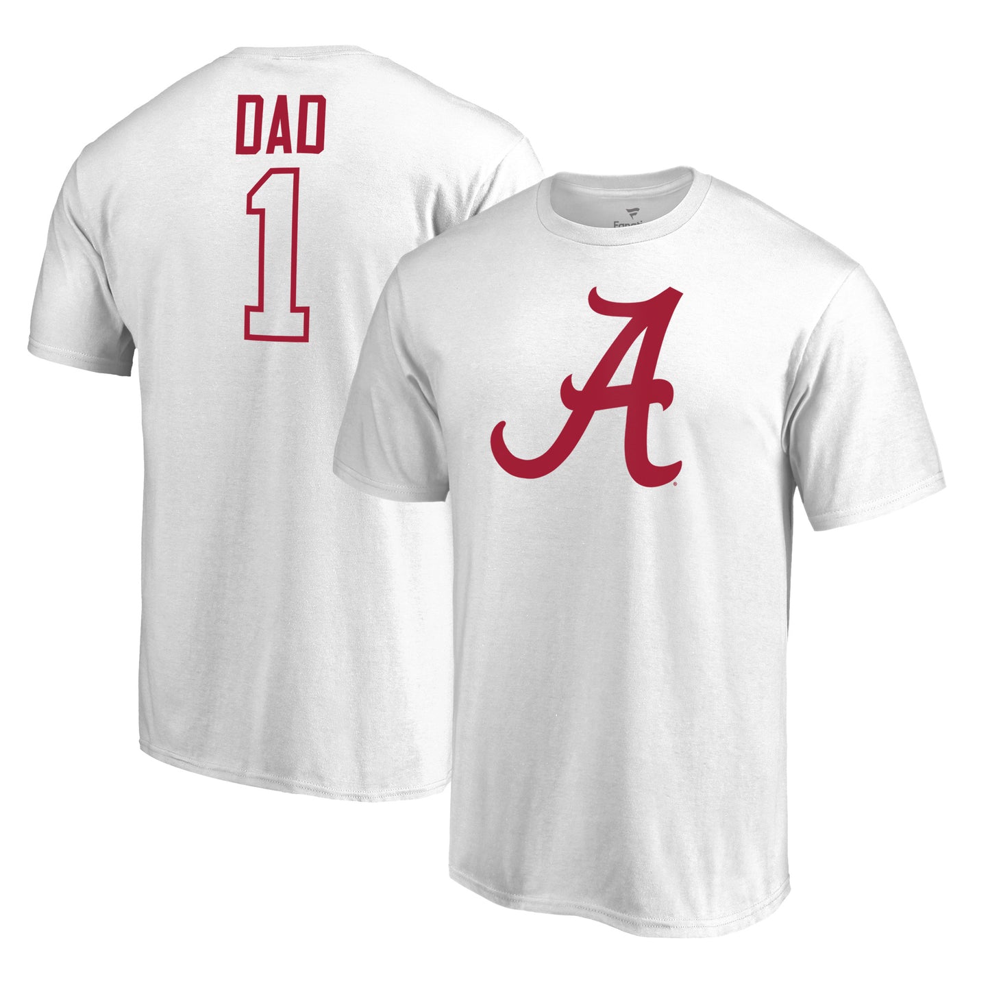 Men's White Alabama Crimson Tide #1 Dad T-Shirt