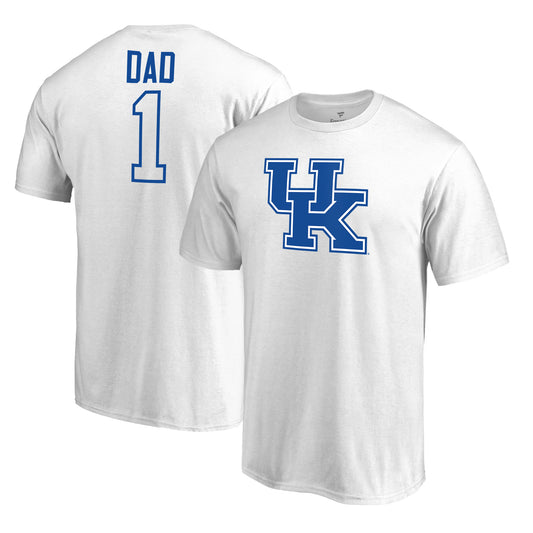 Men's White Kentucky Wildcats #1 Dad T-Shirt