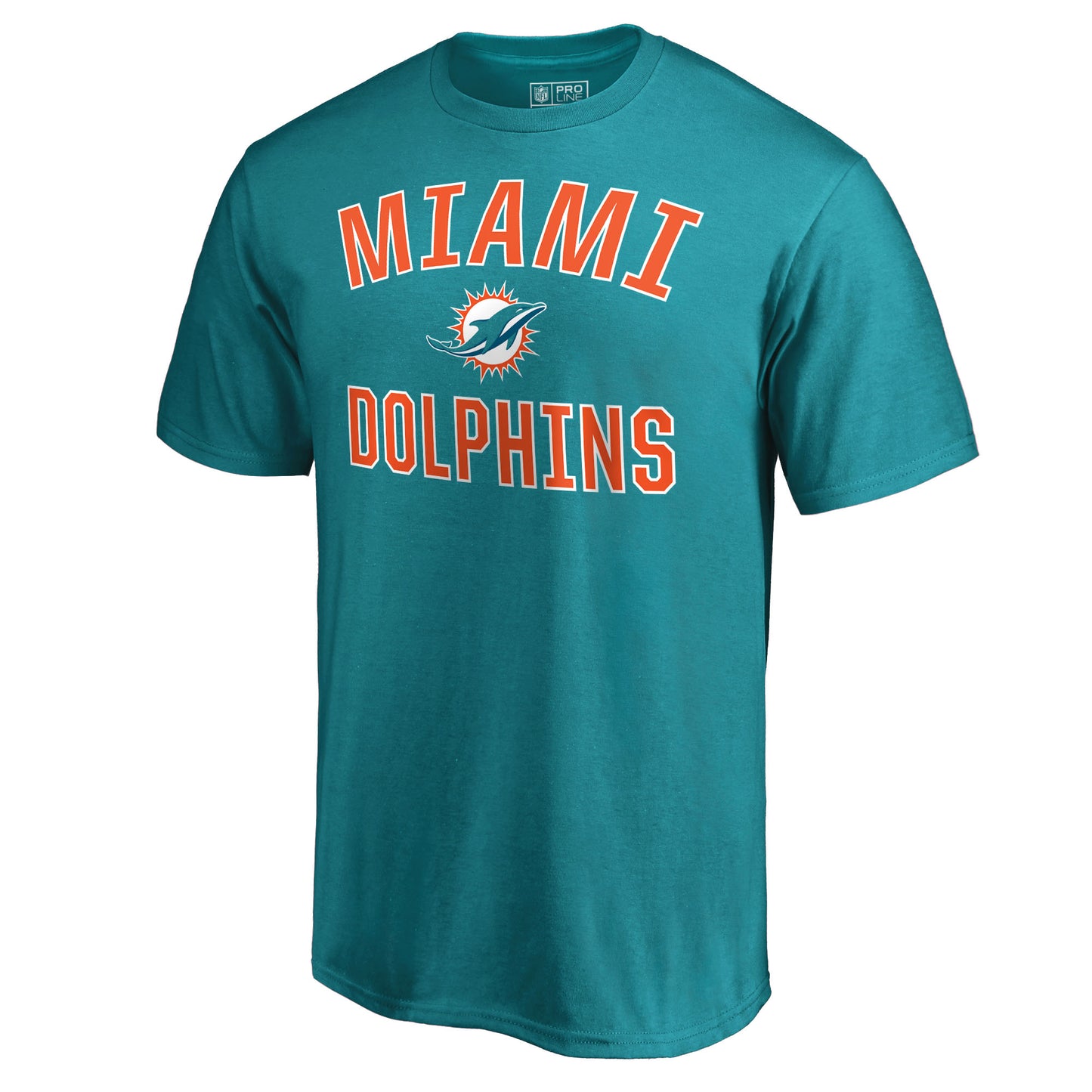 Men's NFL Pro Line Aqua Miami Dolphins Victory Arch T-Shirt