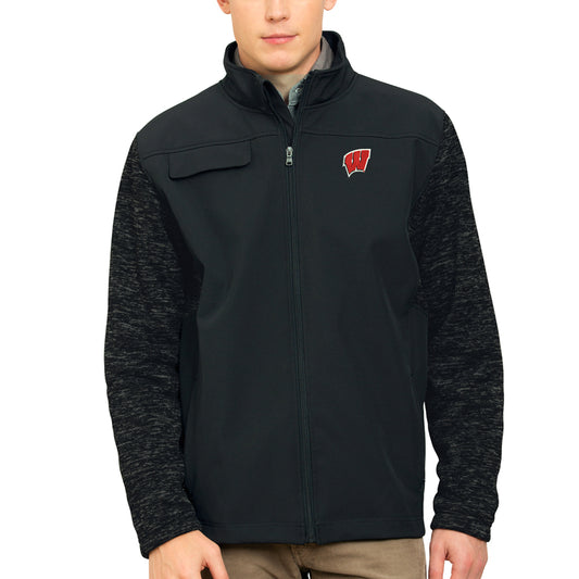 Men's Black Wisconsin Badgers SoHo Full-Zip Jacket